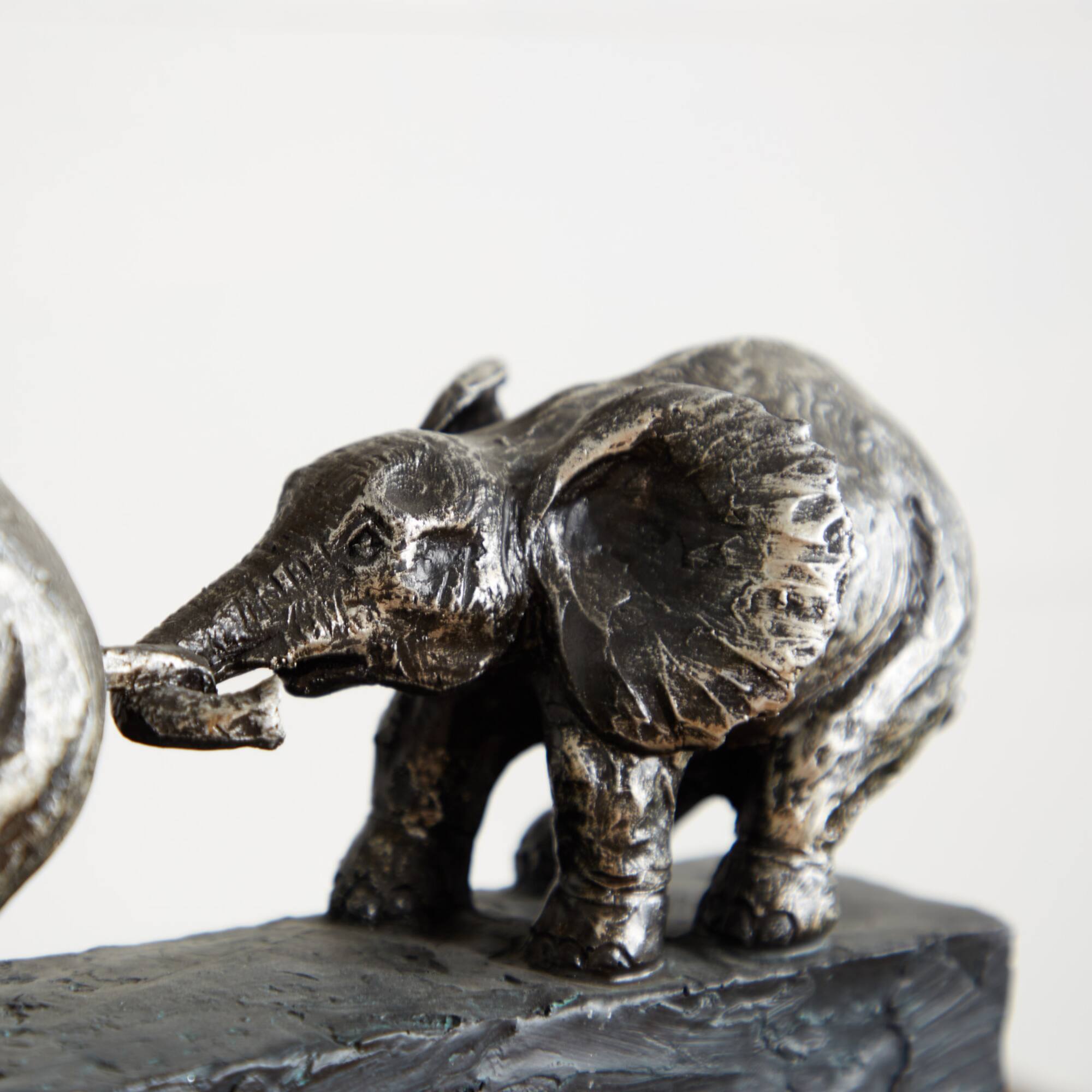 17" Black Eclectic Elephant Sculpture